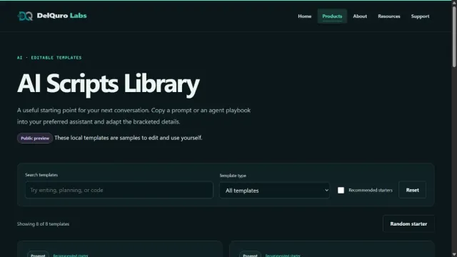 Browse prompt and agent templates