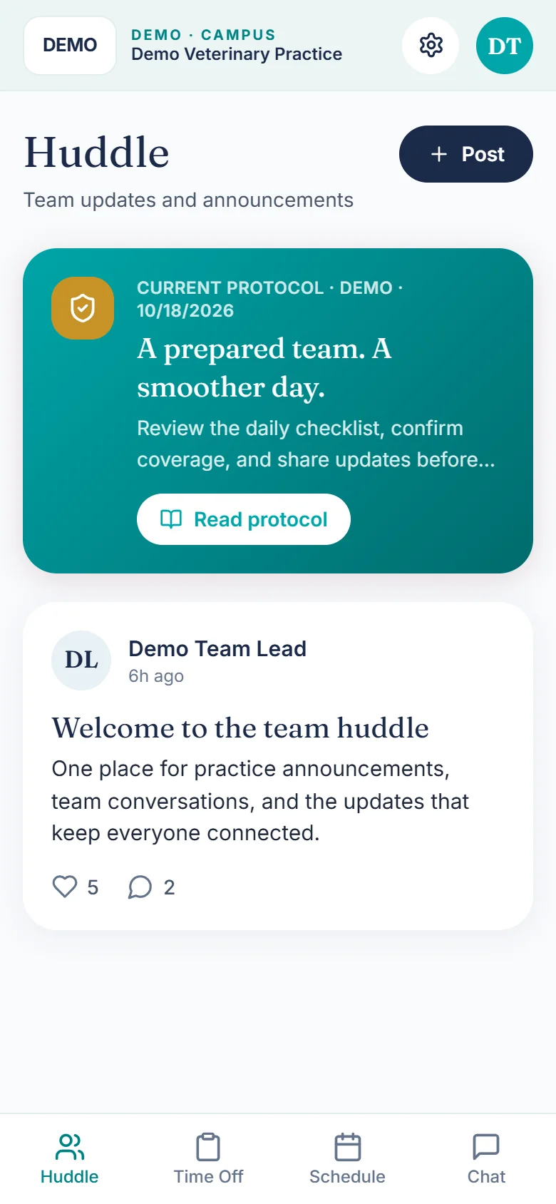 DelQuro Connect — Mobile demo · team huddle